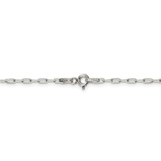 18" Sterling Silver 2mm Elongated Open Link Chain Necklace