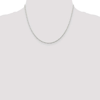 18" Sterling Silver 2mm Elongated Open Link Chain Necklace