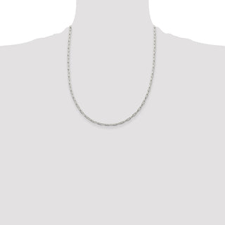 22" Sterling Silver 2mm Elongated Open Link Chain Necklace