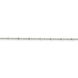 22" Sterling Silver 1.25mm Rolo with Beads Chain Necklace w/4in ext.