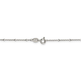 16" Sterling Silver 1.25mm Rolo with Beads Chain Necklace