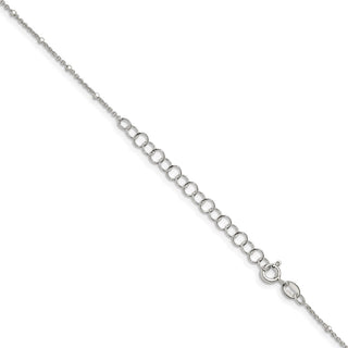 18" Sterling Silver 1.25mm Rolo with Beads Chain Necklace w/2in ext.