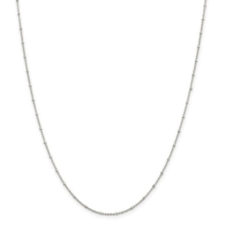 22" Sterling Silver 1.25mm Rolo with Beads Chain Necklace w/4in ext.