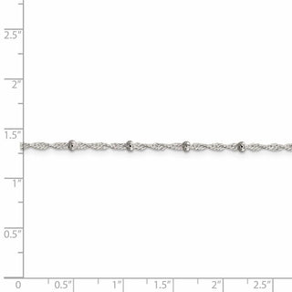 24" Sterling Silver 2.5mm Singapore w/ Beads Chain Necklace