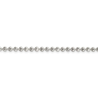 10" Sterling Silver 3mm Fancy Beaded Chain Anklet