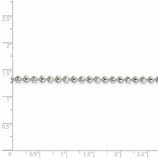 18" Sterling Silver 3mm Fancy Beaded Chain Necklace