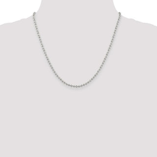 20" Sterling Silver 3mm Fancy Beaded Chain Necklace