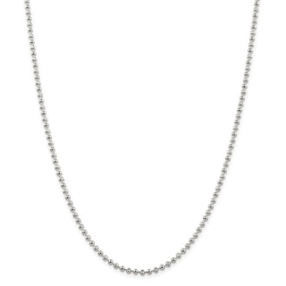 24" Sterling Silver 3mm Fancy Beaded Chain Necklace