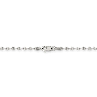 24" Sterling Silver 1.75mm Fancy Wave Flat Link Chain Necklace