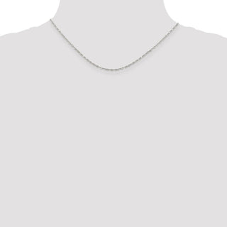 16" Sterling Silver 1.75mm Fancy Wave Flat Link Chain Necklace