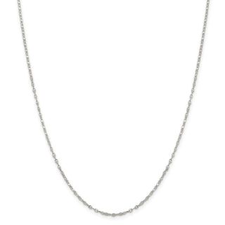 16" Sterling Silver 1.75mm Fancy Wave Flat Link Chain Necklace