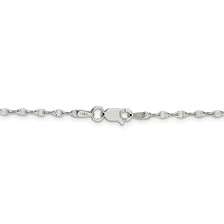16" Sterling Silver 2.25mm Fancy Wave Flat Link Chain Necklace