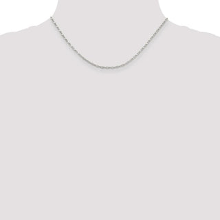 16" Sterling Silver 2.25mm Fancy Wave Flat Link Chain Necklace