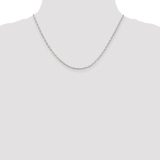18" Sterling Silver 2.25mm Fancy Wave Flat Link Chain Necklace