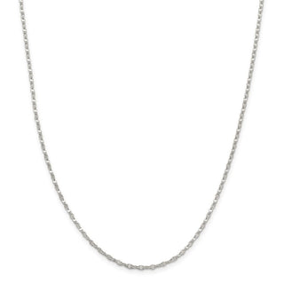 16" Sterling Silver 2.25mm Fancy Wave Flat Link Chain Necklace