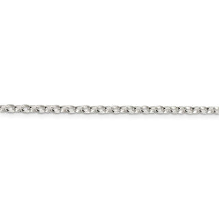 36" Sterling Silver 2.75mm Oval Fancy Rolo Chain Necklace