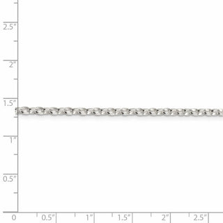 36" Sterling Silver 2.75mm Oval Fancy Rolo Chain Necklace