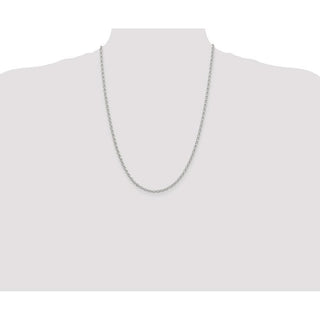 24" Sterling Silver 2.75mm Oval Fancy Rolo Chain Necklace