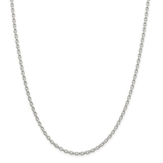 36" Sterling Silver 2.75mm Oval Fancy Rolo Chain Necklace