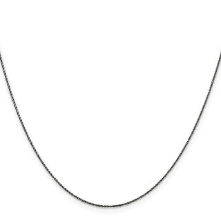 24" Sterling Silver Ruthenium-plated .75mm Twisted Tight Wheat Chain