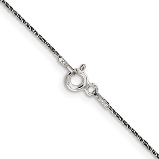 24" Sterling Silver Ruthenium-plated .75mm Twisted Tight Wheat Chain