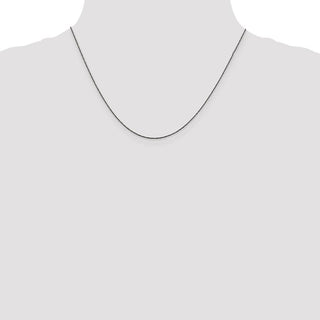 18" Sterling Silver Ruthenium-plated .75mm Twisted Tight Wheat Chain