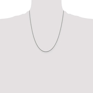 26" Sterling Silver Ruthenium-plated .75mm Twisted Tight Wheat Chain