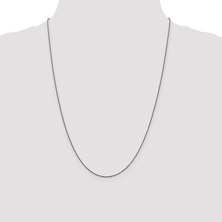 24" Sterling Silver Ruthenium-plated .75mm Twisted Tight Wheat Chain