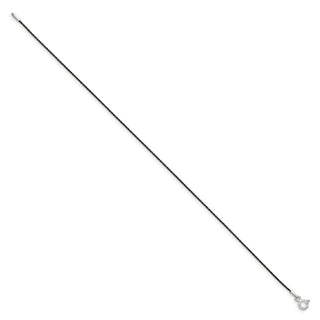 7" Sterling Silver Ruthenium-plated .75mm Twisted Tight Wheat Chain