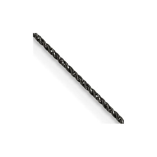 26" Sterling Silver Ruthenium-plated .75mm Twisted Tight Wheat Chain