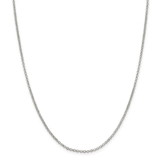 16" Sterling Silver 2mm Rolo Chain Necklace with Lobster Clasp