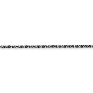 30" Sterling Silver Ruthenium-plated 1.7mm Twisted Tight Wheat Chain Necklace