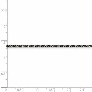 30" Sterling Silver Ruthenium-plated 1.7mm Twisted Tight Wheat Chain Necklace