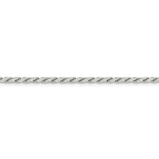 22" Sterling Silver 2.5mm Flat Rope Chain Necklace