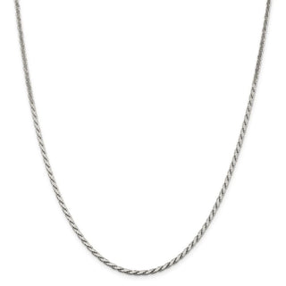 22" Sterling Silver 2.5mm Flat Rope Chain Necklace