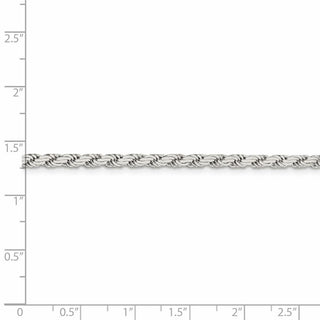 8" Sterling Silver 3.1mm Flat Rope Chain Bracelet