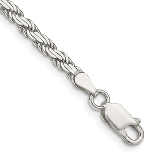 7" Sterling Silver 3.1mm Flat Rope Chain Bracelet