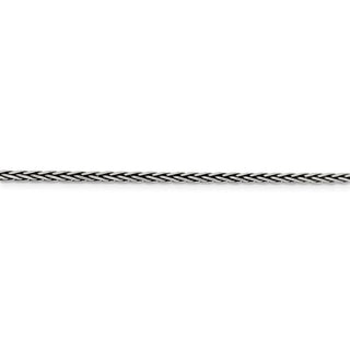 30" Sterling Silver Antiqued 2.2mm Solid Square Spiga Chain Necklace