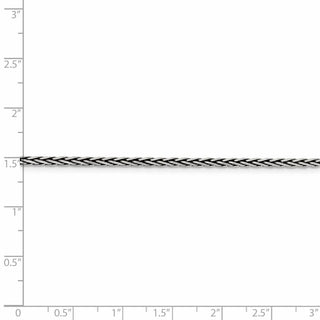 30" Sterling Silver Antiqued 2.2mm Solid Square Spiga Chain Necklace
