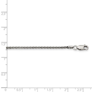 24" Sterling Silver Antiqued 1.6mm Solid Square Spiga Chain Necklace