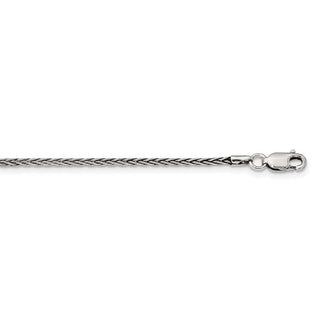 18" Sterling Silver Antiqued 1.6mm Solid Square Spiga Chain Necklace