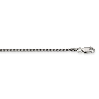 26" Sterling Silver Antiqued 1.6mm Solid Square Spiga Chain Necklace