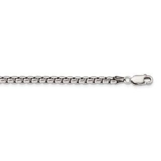 26" Sterling Silver Antiqued 3.6mm Round Box Chain Necklace