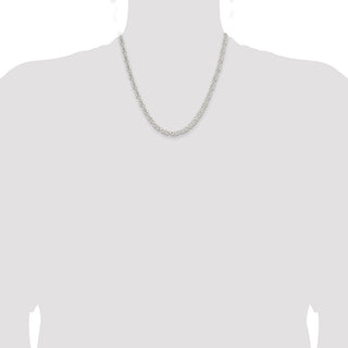 20" Sterling Silver 4.75mm Rounded Byzantine Chain Necklace
