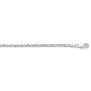 24" Rhodium-plated Sterling Silver 2.5mm Rolo Chain Necklace