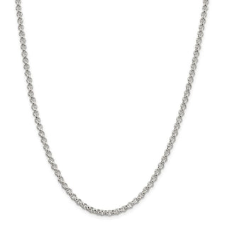 24" Sterling Silver 3mm Square Spiga Chain Necklace