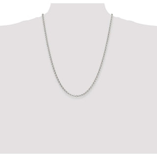 24" Sterling Silver 4mm Rolo Chain Necklace