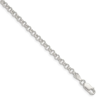 8" Sterling Silver 4mm Rolo Chain Bracelet