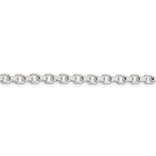 22" Sterling Silver 4mm Diamond-cut Rolo Chain Necklace