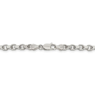 22" Sterling Silver 4mm Diamond-cut Rolo Chain Necklace